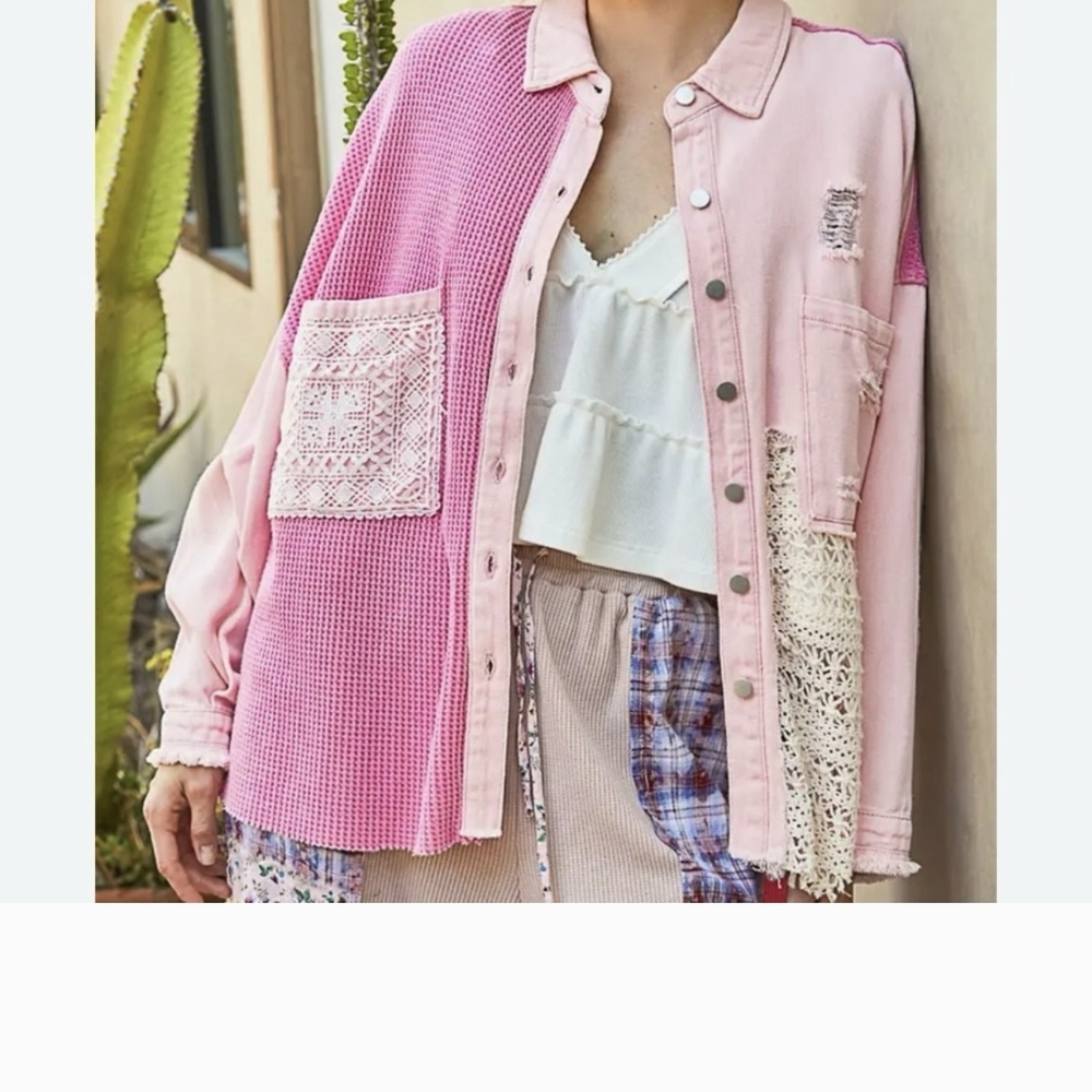 POL Pink Patchwork Jacket